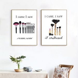 Picture Home Decoration Makup Brush Canvas Nordic Style Letters Modern Painting Wall Art Prints Poster Modular Frame Living Room