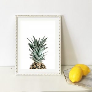 Pineapple Prints Tropical Fruit Poster Kitchen Wall Art Decor Pineapple Modern Photography Picture Nursery Art Canvas Painting