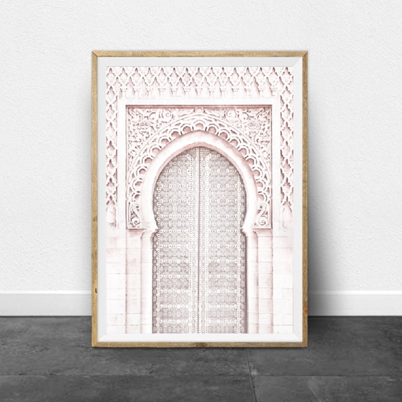 Pink-Moroccan-Arch-Travel-Wall-Art-Canvas-Painting-Poster-Ancient-Gate-Morocco-Door-Artwork-Pictures-Prints-1.jpg