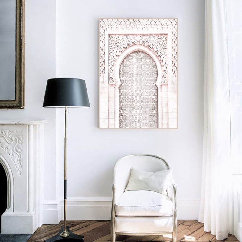 Pink-Moroccan-Arch-Travel-Wall-Art-Canvas-Painting-Poster-Ancient-Gate-Morocco-Door-Artwork-Pictures-Prints-2.jpg