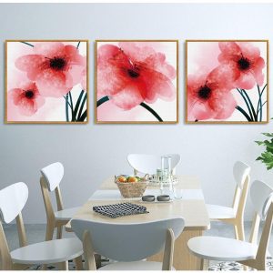 Pink Romantic Pink Flower Vintage Posters Prints Canvas Art Painting Mexican Wall Art Decorative Picture Home Living Room Decor
