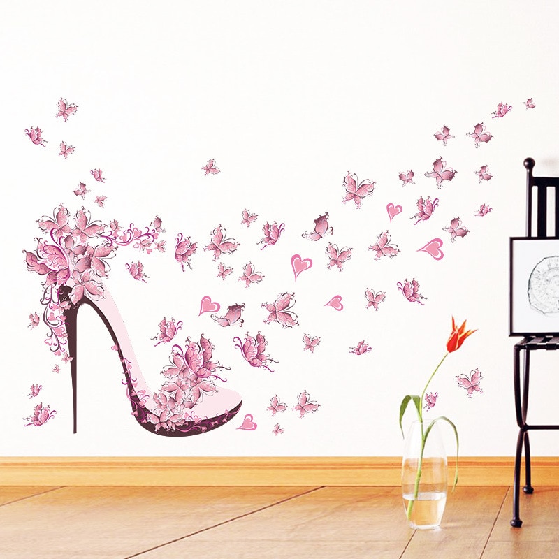 Pink-butterfly-high-heels-Wall-sticker-for-living-room-Girl-s-room-background-decorations-Decals-Mural.jpg