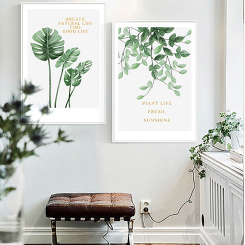Plants-Flowers-Poster-Green-Leaves-Golden-Letters-Decorative-Picture-Modern-Wall-Art-Paintings-for-Living-Room-2.jpg