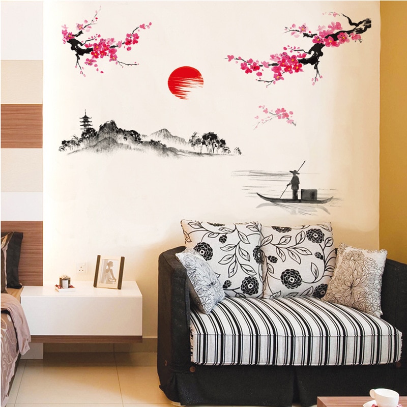 Plum-Sunrise-landscape-Chinese-style-art-Wall-Stickers-Living-room-Bedroom-background-for-home-decoration-Mural-1.jpg