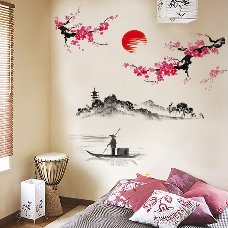 Plum-Sunrise-landscape-Chinese-style-art-Wall-Stickers-Living-room-Bedroom-background-for-home-decoration-Mural-4.jpg