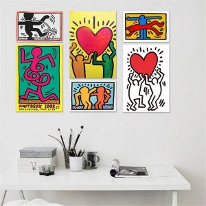 Pop Art Keith Haring Abstract Canvas Painting Posters and Prints Creative Minimalist Wall Art Picture for Living Room Decoration