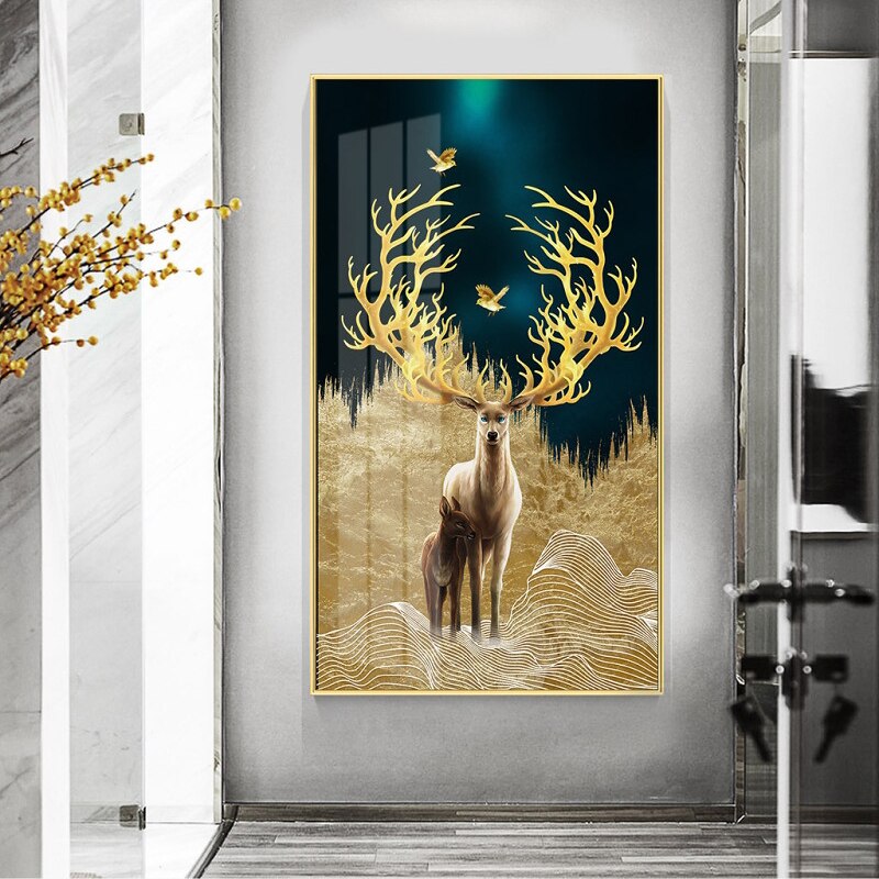 Poster-Gold-Deer-Tree-and-Bird-Canvas-Painting-Golden-Night-Wall-Art-Print-Modern-Picture-for-2.jpg