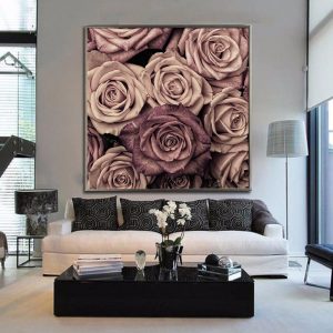 Posters and Prints Pink Floral Lovely Color Flower Canvas Painting Romantic Wall Art Picture pictures Paintings for living room