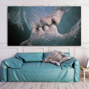 Canvas Painting Abstract Oil Painting On Canvas Love Kiss Poster Wall Art Room Decoration Picture For Home Pictures