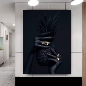 RELIABLI ART Modern Canvas Painting Hand And Pineapple Posters and Prints Wall Art Pictures For Living Room Nordic Home Decor
