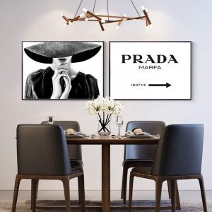 Sexy Lady With Hat Fashion Pictures For Home Decor Modern Black And White Art Nordic Style Poster Prints on Canvas