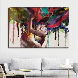 SELFLESSLY ART Posters Prints Lover Hugging Canvas Painting Wall Pictures For Living Room Wall Art Abstract Decoration Paintings