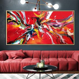 SELFLESSLY Pop Art Red Line Canvas Print Abstract Painting Wall Art Pictures For Living Room Modern Pictures