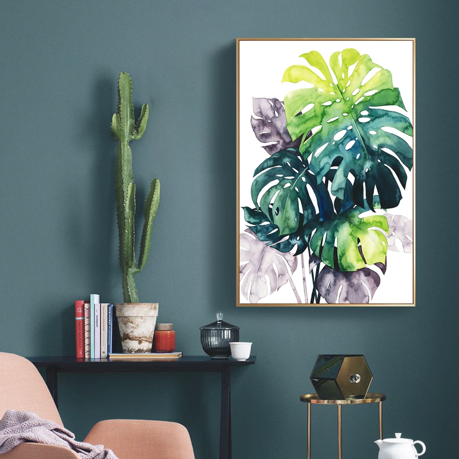Scandinavian-Art-Color-Tropical-Green-Plant-Turtle-Leaf-Plant-Painting-Nordic-Style-Wall-Picture-Modern-Living-2.jpg