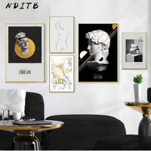 Scandinavian Sculpture Canvas Wall Art Print Nordic Poster Abstract Painting Decorative Picture Modern Living Room Decoration