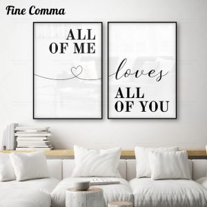 Scandinavian Style Motivational Love Quote Posters Black And White Minimalism Canvas Painting for Bedroom Art Decoration Picture