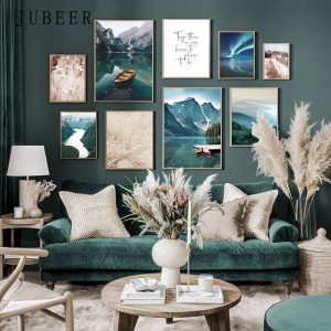 Scandinavian Style Posters and Prints Landscape Posters on The Wall Mountains Lakes Canvas Painting Wall Picture for Living Room