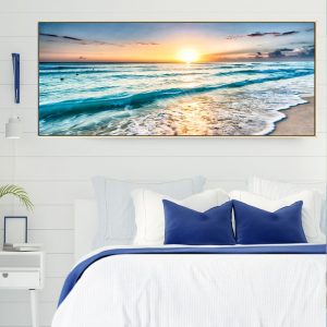Seascape Canvas Painting Modern Art Sunset View Picture For Livingroom Bedroom Fashion  Romantic Beach Art Wall Home Decoration