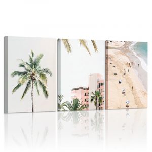 Set of 3 Hawaii Wall Art Boho Beach Decor for Living Room Nordic Canva Painting Framed Decoration Picture Wall Poster Design