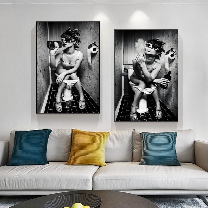 Sexy-Girl-Sits-In-A-Toilet-Canvas-Art-Posters-and-Prints-Black-and-White-Canvas-Paintings-3.jpg