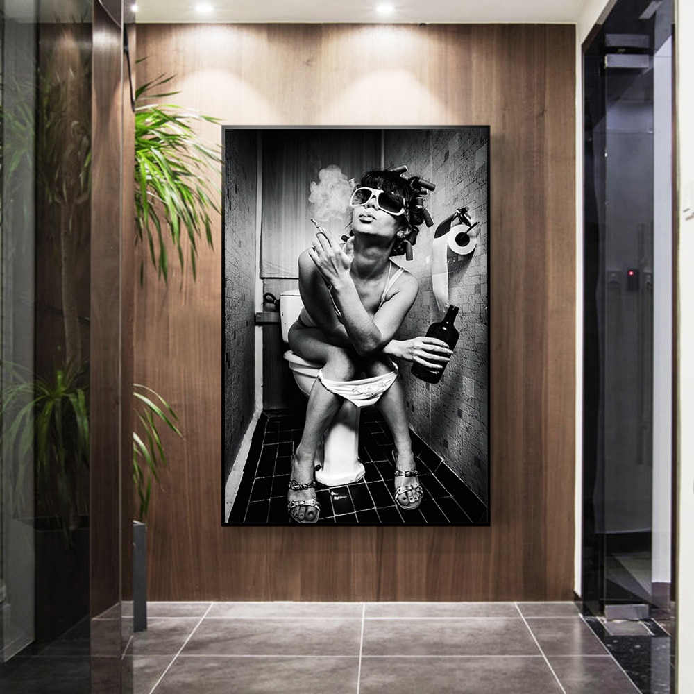 Sexy-Girl-Sits-in-a-Toilet-Nordic-Canvas-Art-Posters-And-Prints-Black-And-White-Canvas-2.jpg