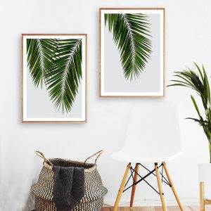 Simple Style Green Leaves Wall Art Canvas Painting Plant Wall Poster Prints for Living Room Modern Home Decor
