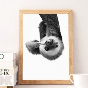 Sloth Animal Canvas Painting Modern Black And White Cute Kids Room Decoration Posters Hd Print Wall Art Picture For Living Room