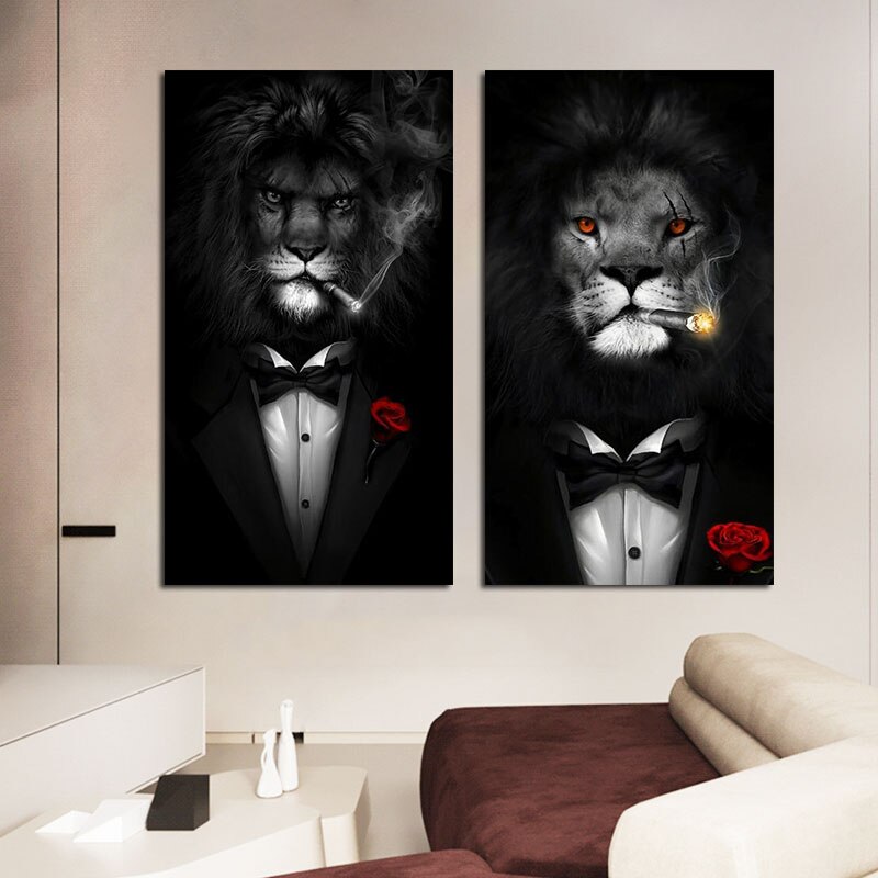 Smoking-Lion-Poster-Wall-Art-Pictures-Modern-Black-Animal-Canvas-Painting-Cuadros-for-Living-Room-Home-2.jpg