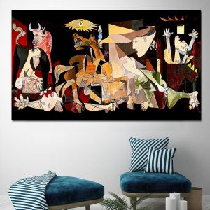 Spain France Picasso Guernica Vintage Classic Germany Figure Canvas Art Print Painting Poster Wall Pictures For Home Decoration