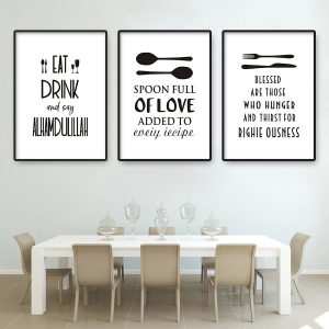 Spoon Kitchen Canvas Painting Islamic Wall Art Prints Muslim Dining Room Minimalist Poster Wall Pictures Fashion Art Home Decor