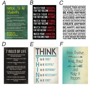 Stay Positive Work Hard Make It Happen Inspirational Motivational Quotes Art Wall Art Prints Frame Poster Silk Fabric Home Decor