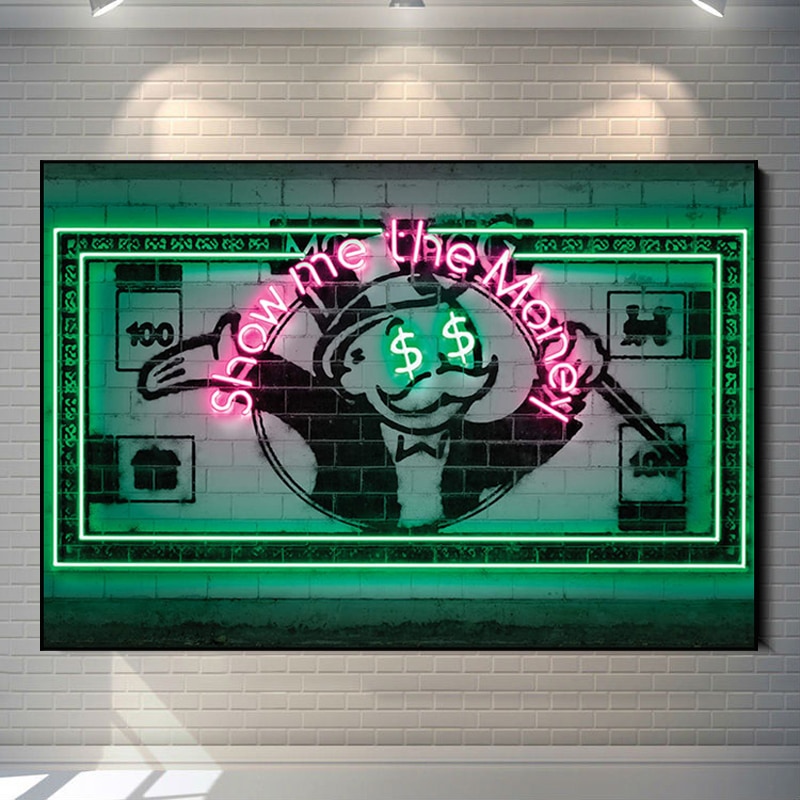 Street-Graffiti-Art-Canvas-Painting-Show-Me-The-Money-Letter-Posters-and-Prints-Wall-Art-Picture-3.jpg