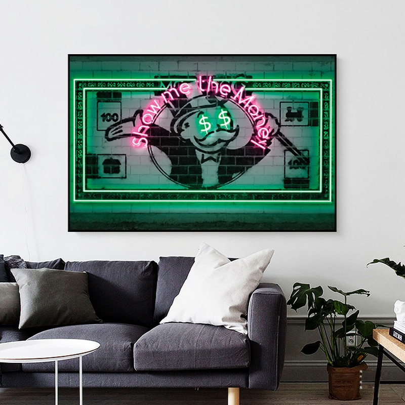 Street-Graffiti-Art-Canvas-Painting-Show-Me-The-Money-Letter-Posters-and-Prints-Wall-Art-Picture-4.jpg