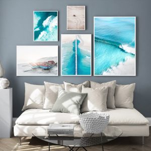 Surfing Sea Beach Landscape Canvas Painting Summer Vacation Wall Art Poster Nordic Print Photography Picture Modern Decoration