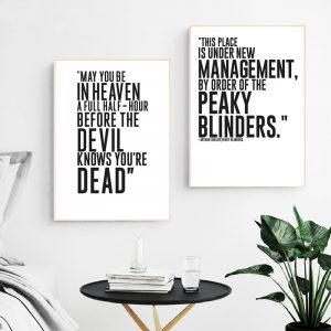 TV Series Quote Poster Peaky Blinders Print Wall Art Canvas Painting Arthur Shelby Gift