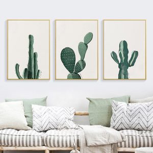 Modern Minimalist Cactus Canvas Painting Growth Process Poster Wall And Print Nordic Style Living Room Decorative