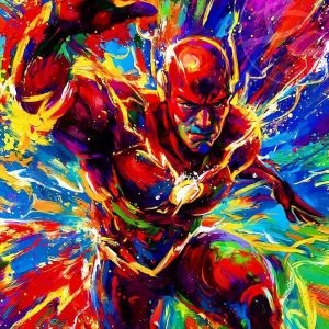The Flash Poster - Fan Art - Justice League DC Comics oil paintings canvas art  Prints Wall Art For Living Room Bedroom Decor