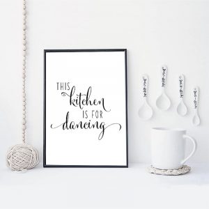 This Kitchen is for Dancing Quotes Canvas Painting Black and White Wall Art Poster Print Pictures For Kitchen Home Decor CH108