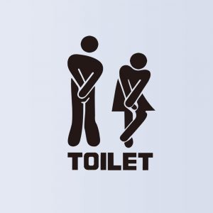 Toilet Seat Entrance Sign Wall Sticker Vinyl Art Removable Bathroom Decals decor
