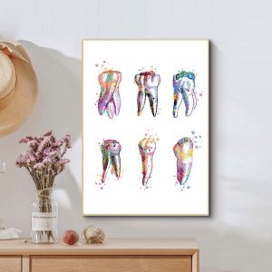 Tooth Anatomical Print Dental Molar Poster Canvas Painting Teeth Art Posters Dentist Wall Picture Doctor Office Decor