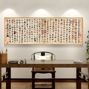 Traditional Chinese Calligraphy Lanting Preface Canvas Art Posters and Prints Scandinavian Wall Picture for Living Office Room