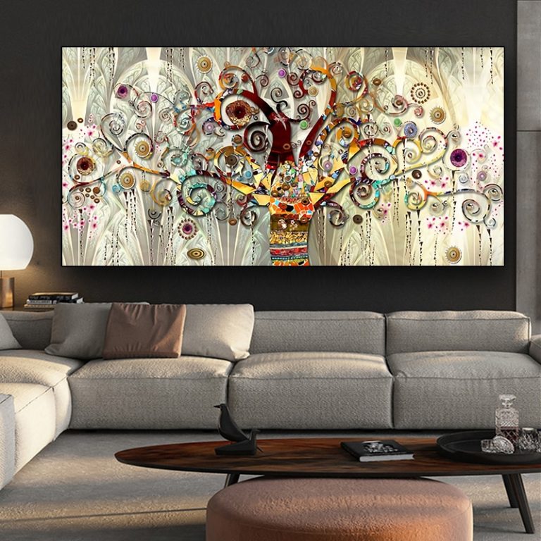 Tree of life by Gustav Klimt Landscape Wall Art Canvas Scandinavian ...