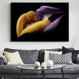 Two purple and red lips creative decorative painting living room bedroom painting canvas painting