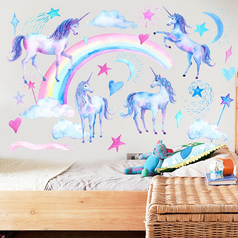 Unicorn-wall-stickers-for-kids-rooms-bedroom-living-room-decorative-children-wall-decals-green-stickers-wallpaper-3.jpg