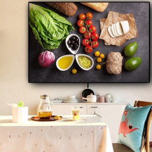 Vegetable Cooking Supplie Food Fruit Kitchen Canvas Painting Wall Art Pictures Wall Art for Living Room Home Decor (No Frame)