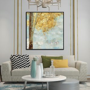 Vintage Art Chinese Style Gold Leaf Fortune Tree Poster Print Home Canvas Painting Picture Wall Art Decoration