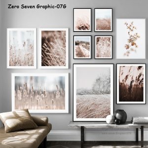Vintage Botanical Autumn Dried Flower Natural Pampas Grass Art Print Poster Canvas Painting Wall Picture For Living Room Decor