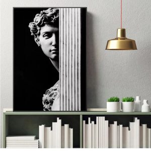 Vintage David Figure Sculpture Black and White Canvas Painting Posters Prints Quadros Wall Art Picture Living Room Decor Cuadros