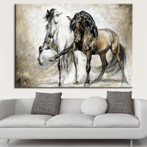 Vintage Horse Animal Canvas Painting HD Inkjet Home Decoration wall pictures for living room  canvas painting