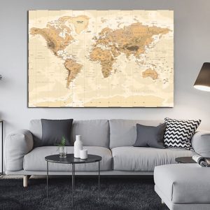 Vintage Map Wall Art Canvas Painting Posters And Prints Pictures Abstract Wall Decoration Posters For Home Study Decoration